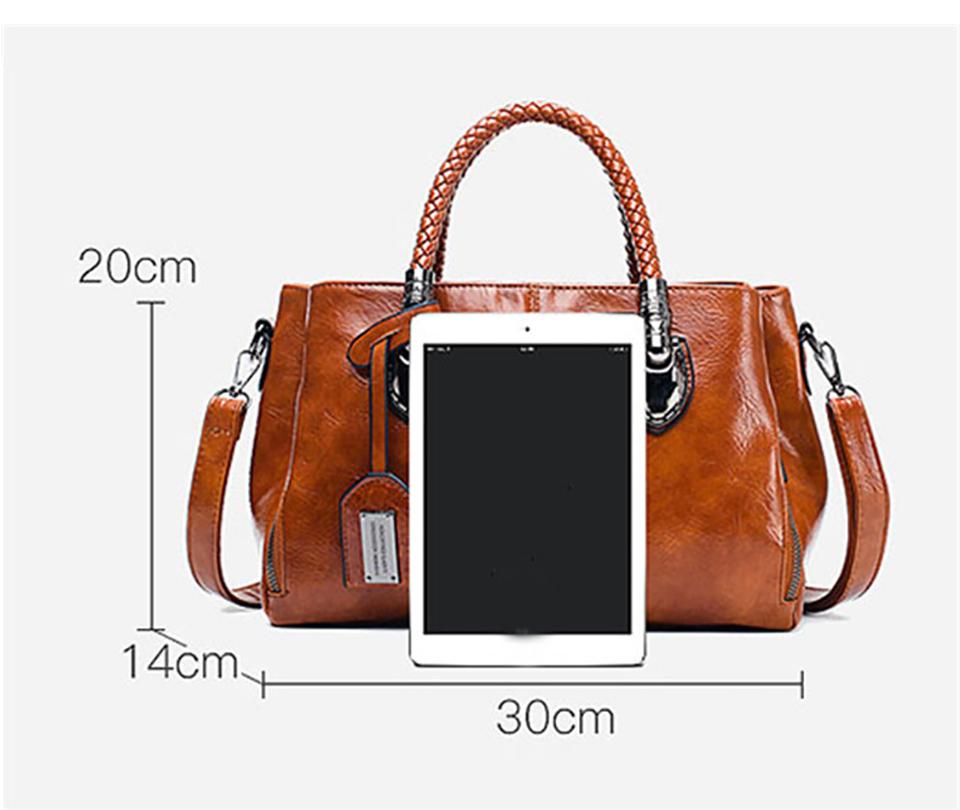 Retro Triple Crossbody Bag in Waxed and Oiled Leather - Boston Style