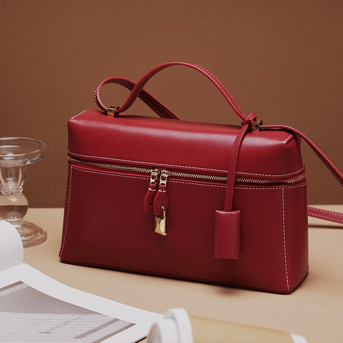 Women's Genuine Leather Crossbody Bucket Bag