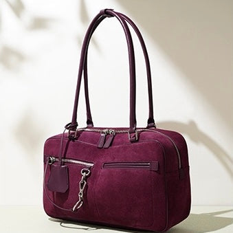 Women’s Matte Leather Pillow Shoulder Bag – Vintage Tote for Daily Commute