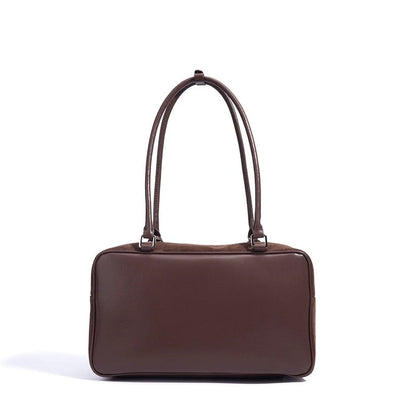 Women’s Matte Leather Pillow Shoulder Bag – Vintage Tote for Daily Commute