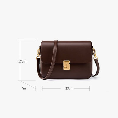 Women’s Genuine Leather Daily Commuter Shoulder Box Bag