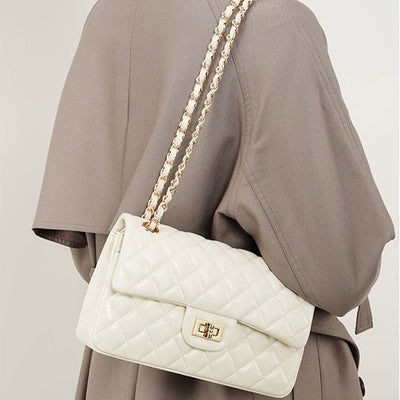 Inspired Quilted Women's Genuine Leather Shoulder Crossbody Bag