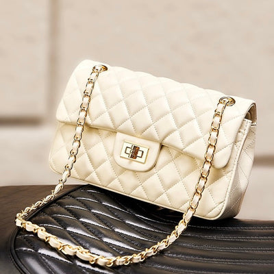 Inspired Quilted Women's Genuine Leather Shoulder Crossbody Bag