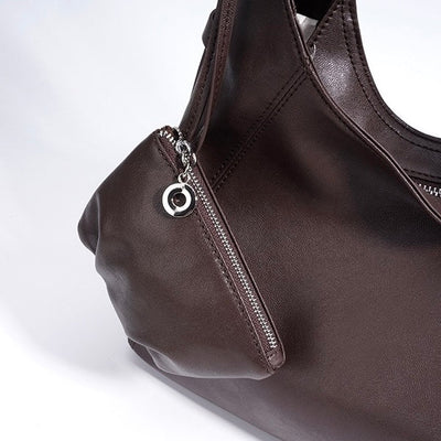 Women’s Genuine Leather Minimalist Slouchy Shoulder Bag