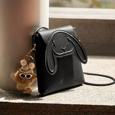 Rabbit - Inspired Women's Genuine Leather Mini Crossbody Phone Bag