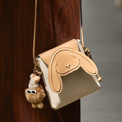 Rabbit - Inspired Women's Genuine Leather Mini Crossbody Phone Bag