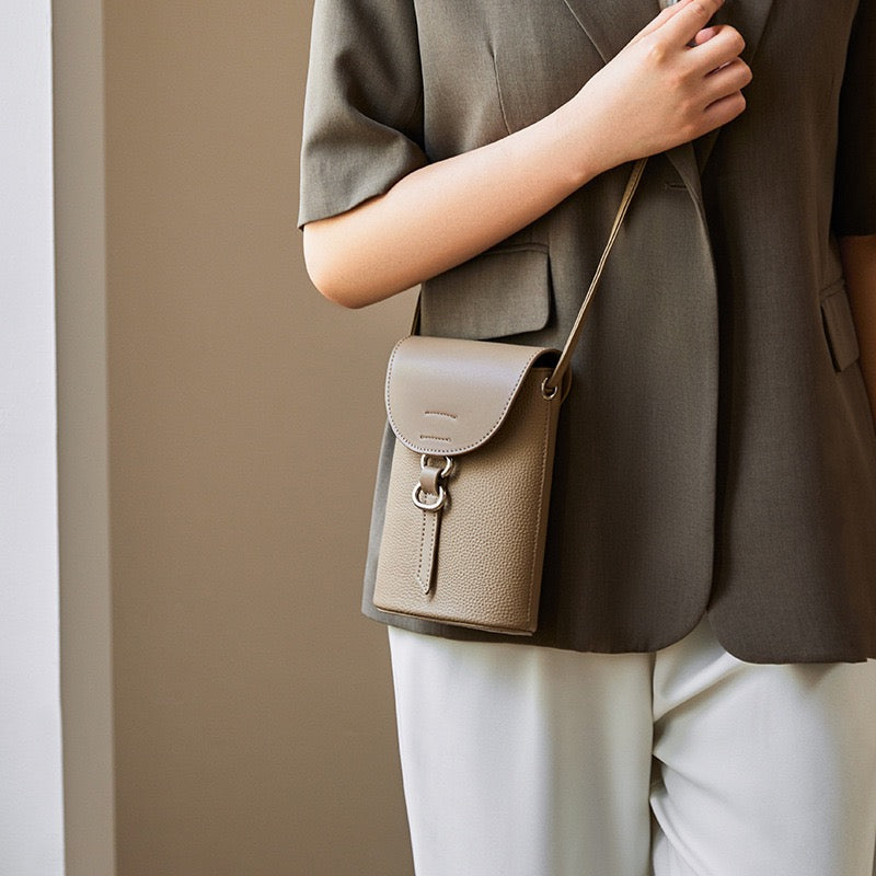 Luxury Women's Genuine Leather Mini Crossbody Phone Bag