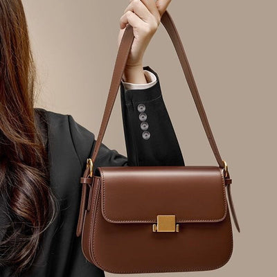 Luxury Minimalist Women's Genuine Leather Shoulder Crossbody Bag