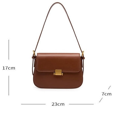 Luxury Minimalist Women's Genuine Leather Shoulder Crossbody Bag