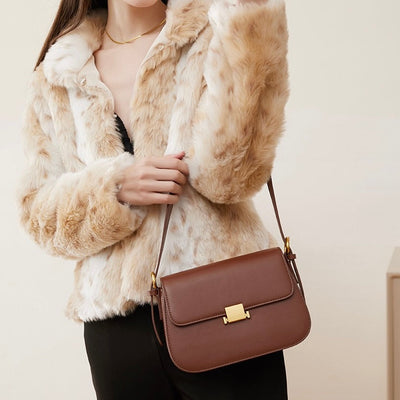 Luxury Minimalist Women's Genuine Leather Shoulder Crossbody Bag