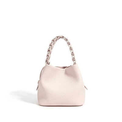 Women's Genuine Top-Grain Leather Versatile Commuting Bucket Bag Single-Shoulder Crossbody Elegant Handheld Bag