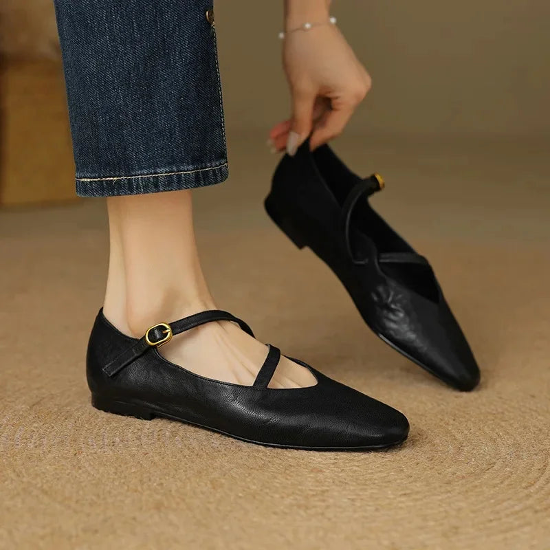 Aria Leather Flats