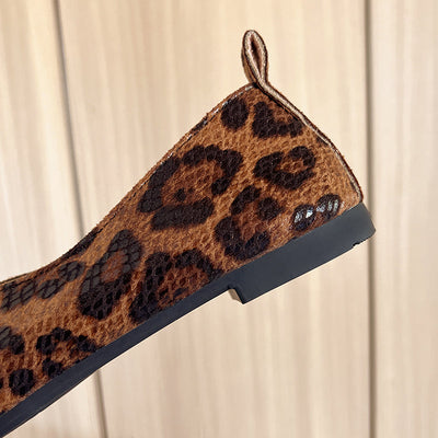 Leopard Vale Leather Flats