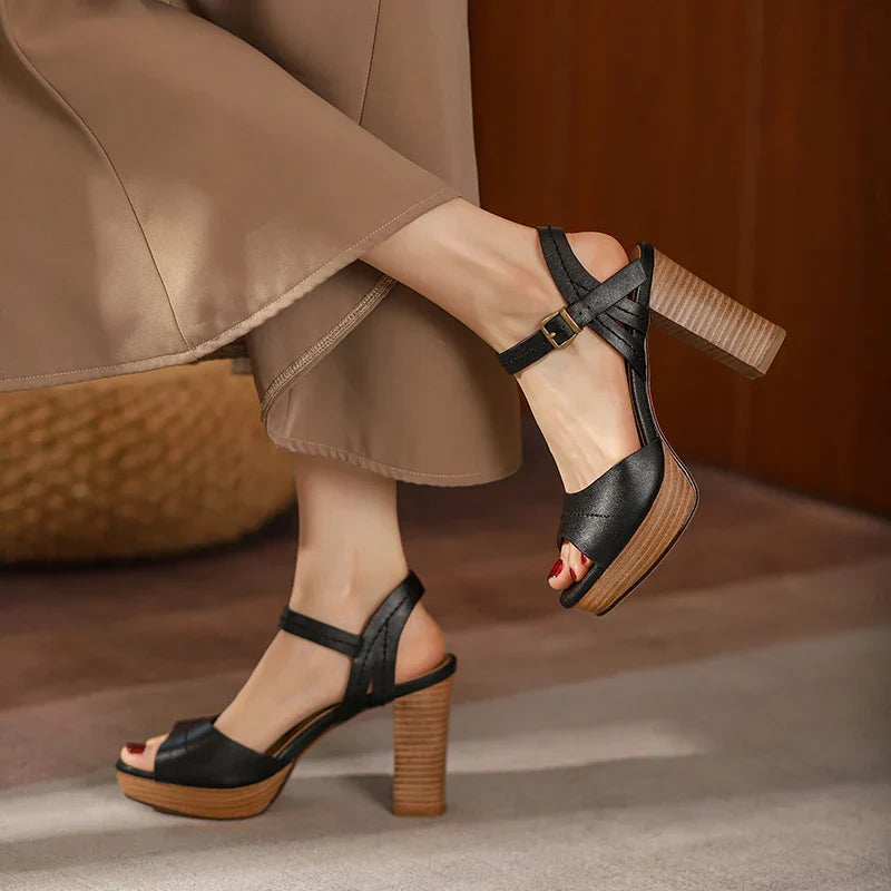 Elaina Leather Heels