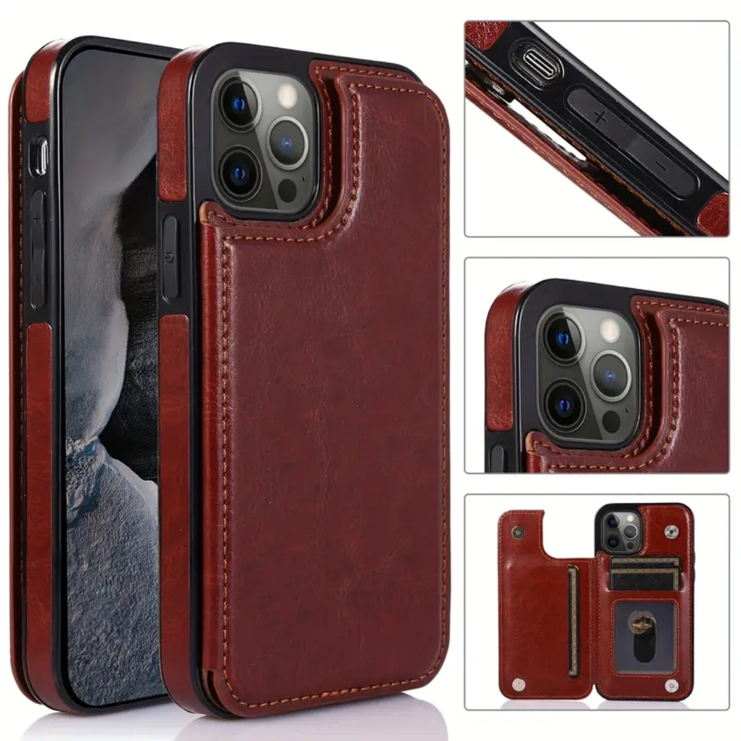Preston | Magnetic Wallet Flip Phone Case for iPhone