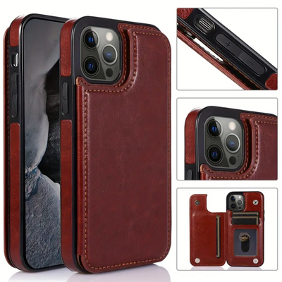 Preston | Magnetic Wallet Flip Phone Case for iPhone