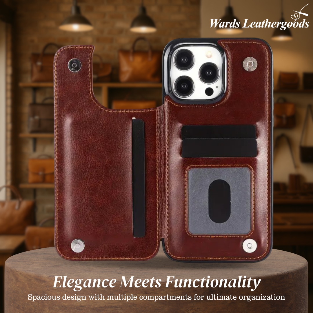 Preston | Magnetic Wallet Flip Phone Case for iPhone