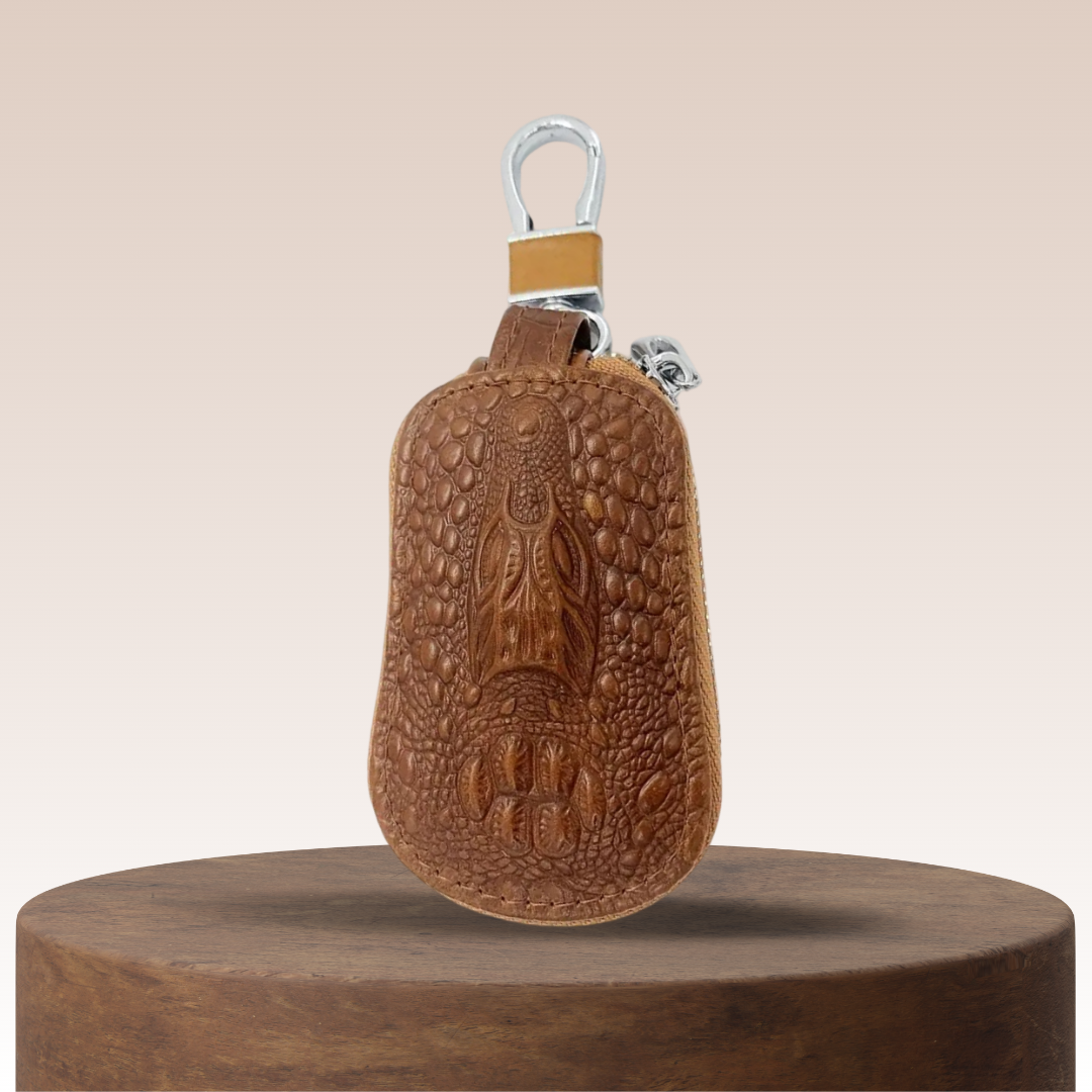 Bruno | Crocodile Embossed Leather Key Case