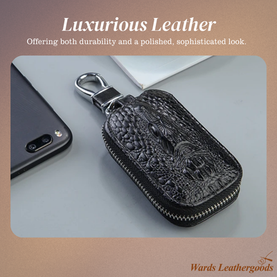 Bruno | Crocodile Embossed Leather Key Case