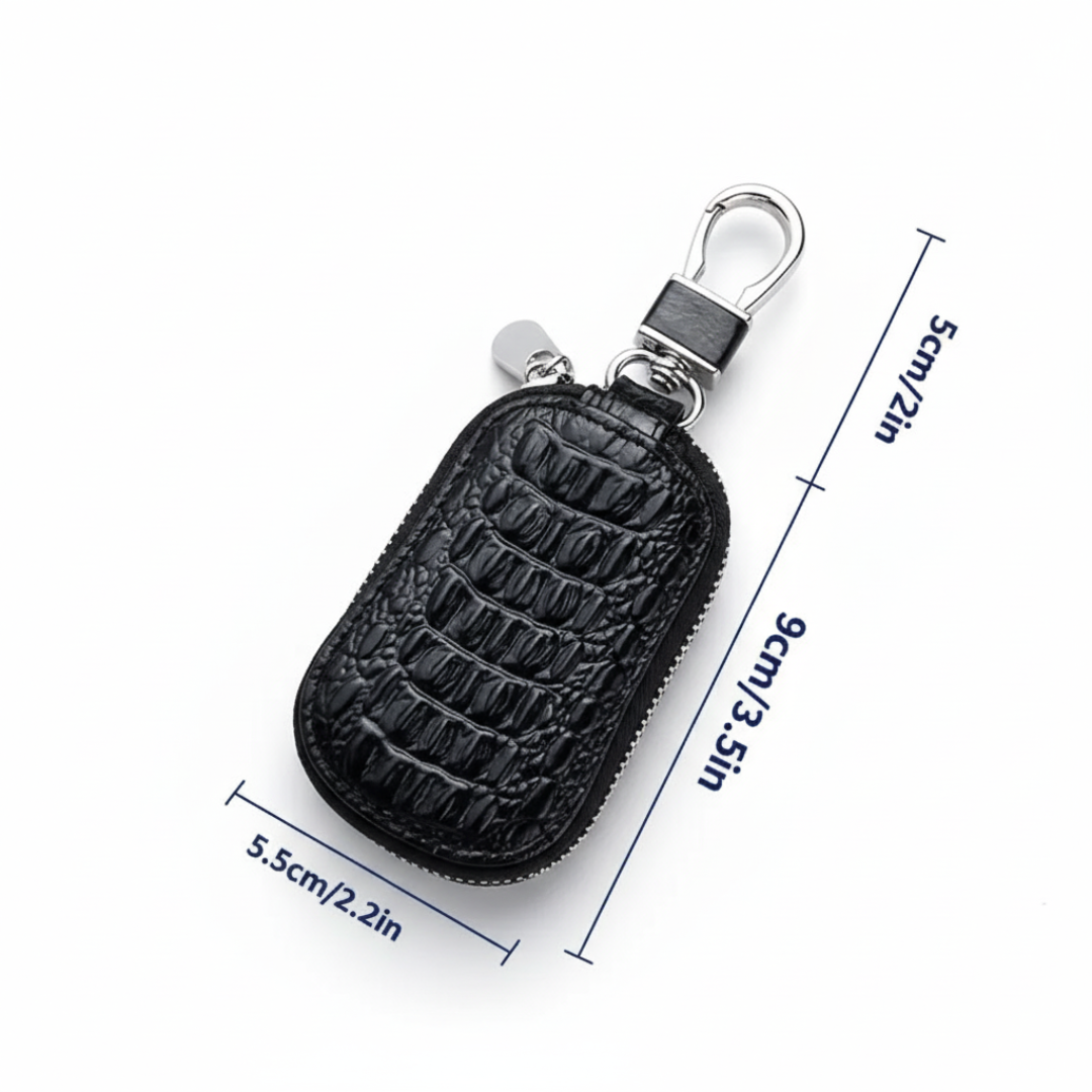 Bruno | Crocodile Embossed Leather Key Case