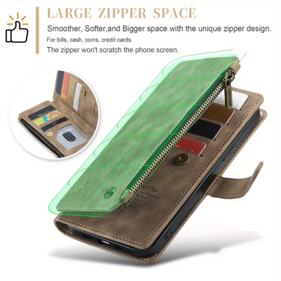 Clement | IPhone Case Leather Wallet with Wrist Strap