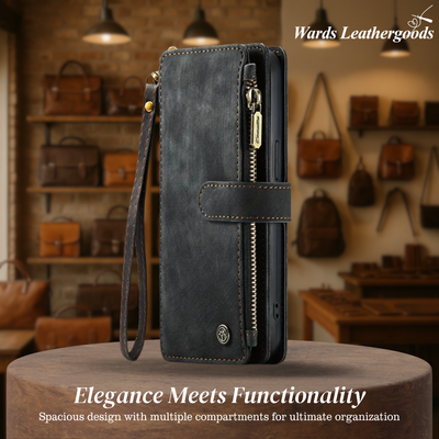 Clement | IPhone Case Leather Wallet with Wrist Strap