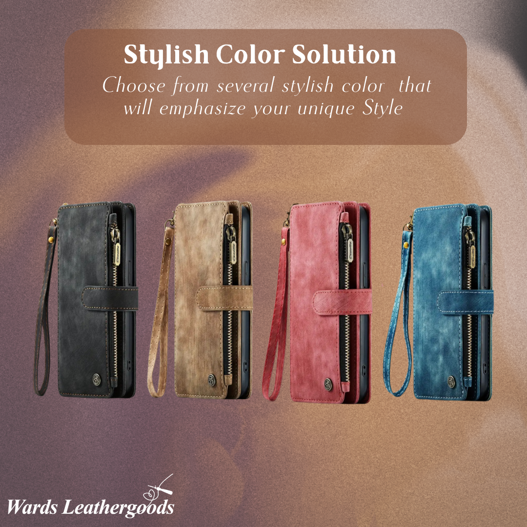 Clement | IPhone Case Leather Wallet with Wrist Strap