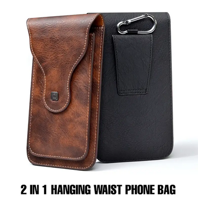 Xavier | Carabiner Clip Leather Phone Holster